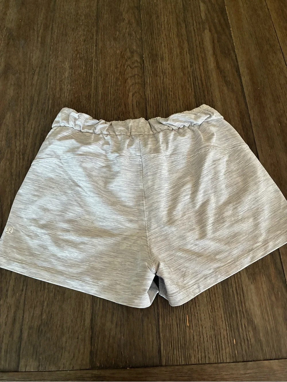 lululemon athletica Light Gray Striped Athletic Shorts
